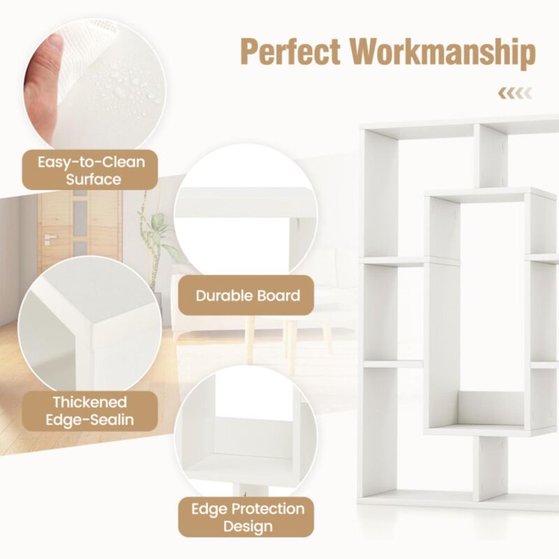 Hivvago 7-Cube Geometric Bookshelf Modern Decorative Open Bookcase