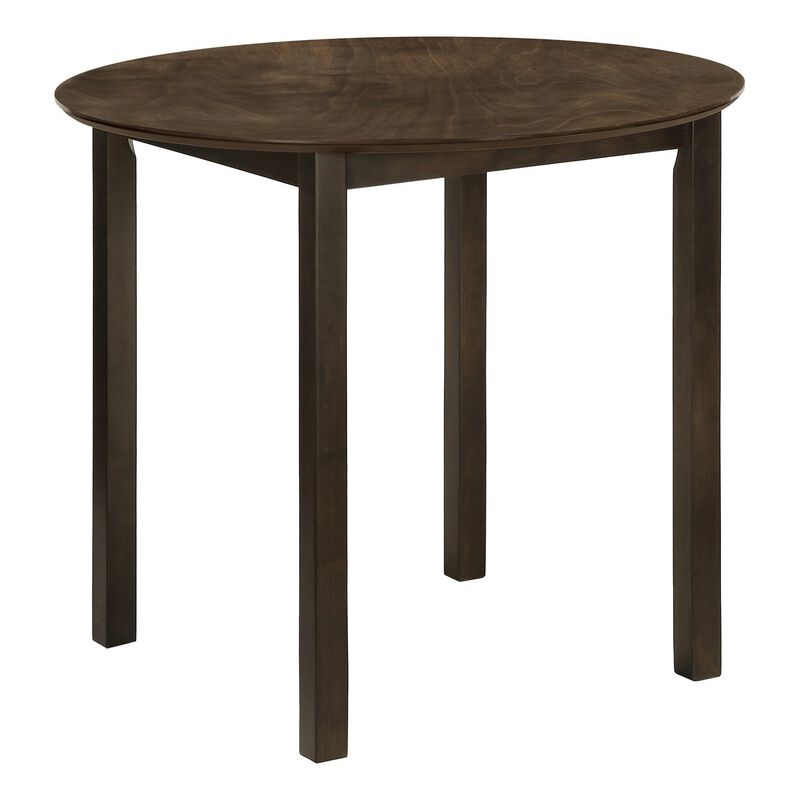 Monarch Specialties I 1300 - Dining Table, 36" Round, Small, Kitchen, Dining Room, Brown Veneer, Wood Legs, Transitional