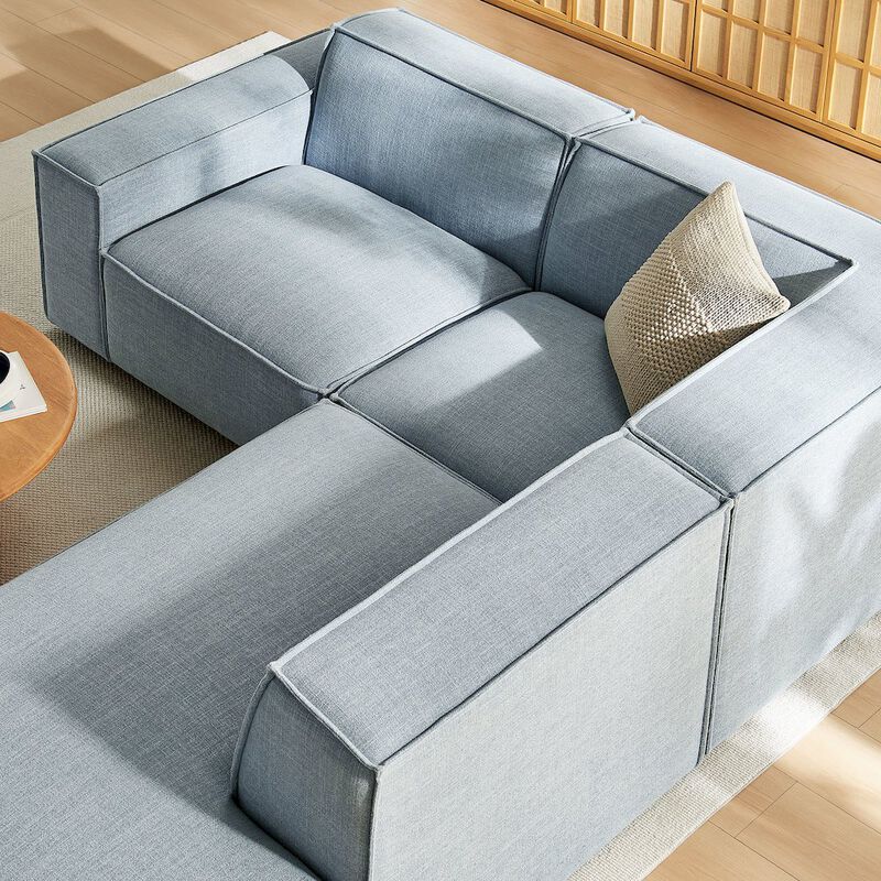 Restore 3-Piece Performance Fabric Upholstered Modular L-Shaped Sectional Sofa image number 9