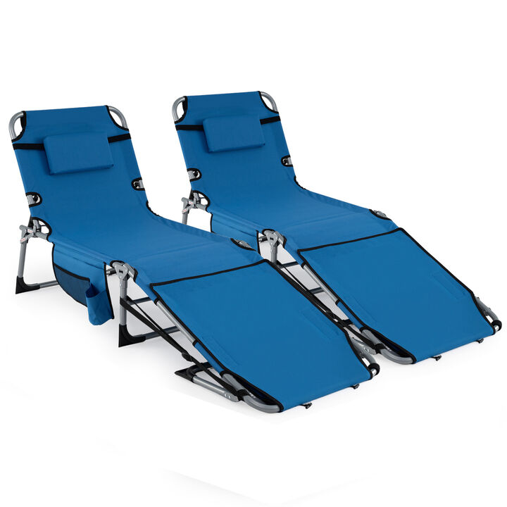 2-Piece Tanning Chairs with Face and Arm Holes, 4-Level Adjustable Backrest