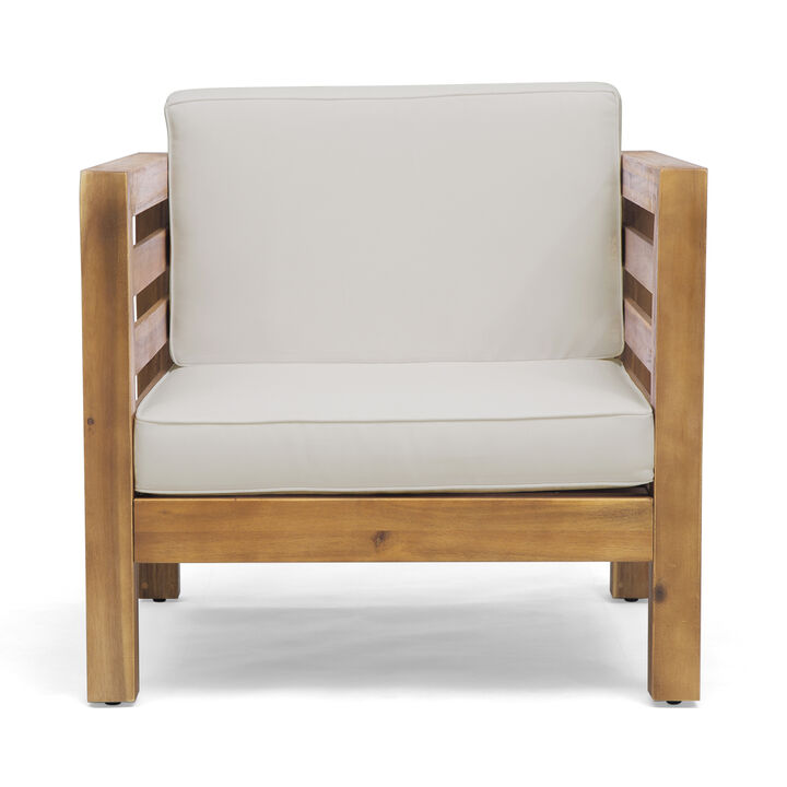 Merax Mid-Century Modern Acacia Wood Chair Lounge Chairs