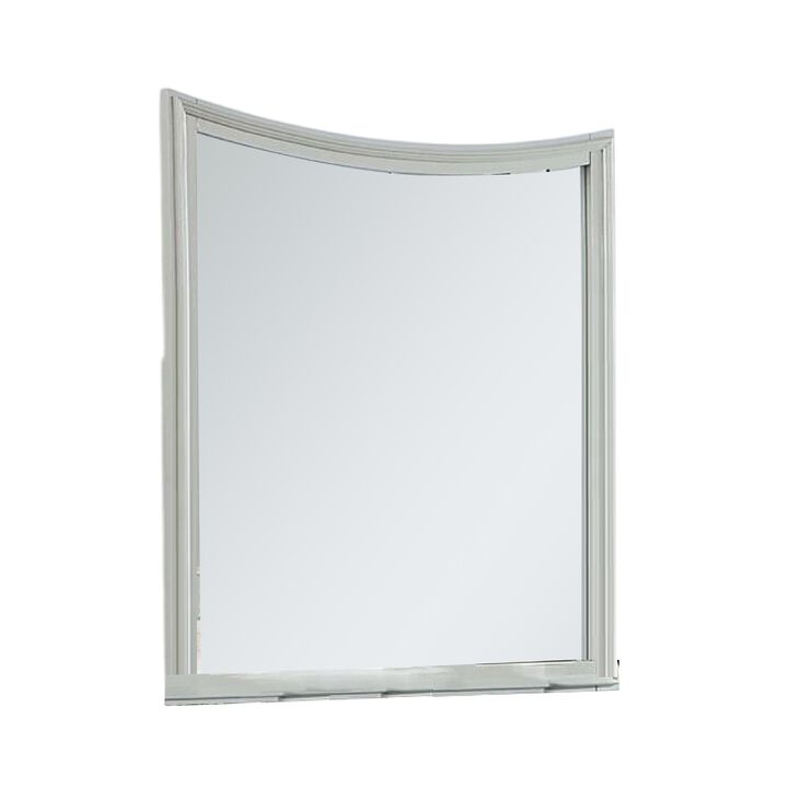 Roly Dresser Mirror, 37 Inch Gray Rectangular Solid Wood Molded Frame