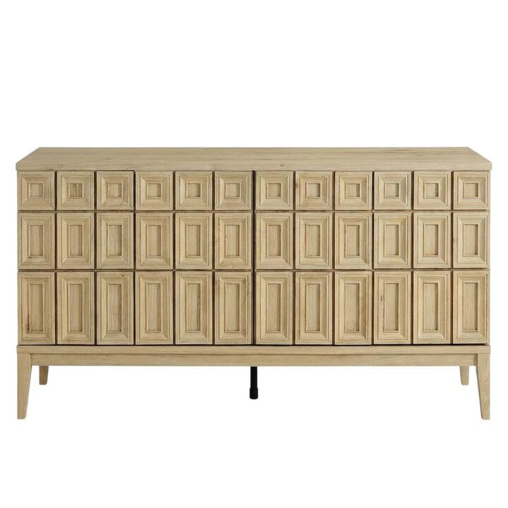 Wooden Sideboard Buffet Cabinet with Storage Credenza for Dining Room, Black