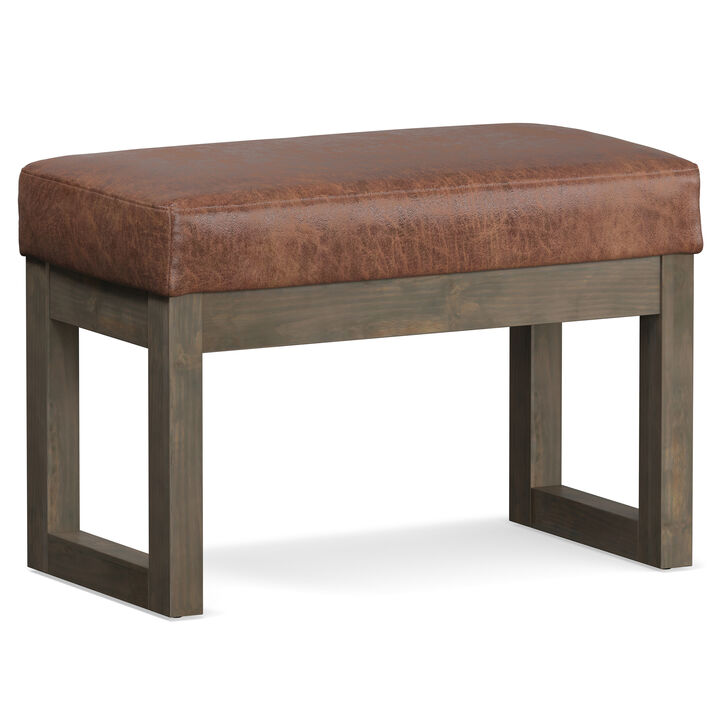 Simpli Home Milltown Footstool Small Ottoman Bench