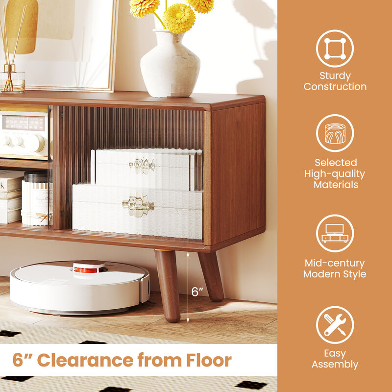 Modern TV Stand with Sliding Doors for Sleek Media Storage and Contemporary Living Room Style