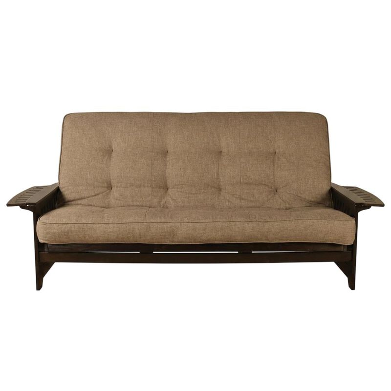 Phoenix Frame Queen-Espresso Finish-Linen Stone Mattress image number 0