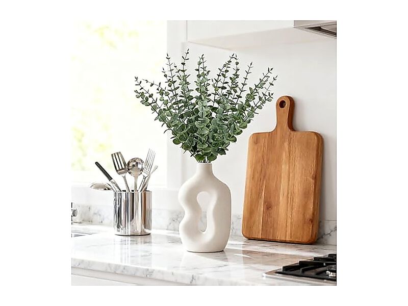 25 Pack Artificial Eucalyptus Stems Realistic Fake Branches Decor Wedding Table image number 2