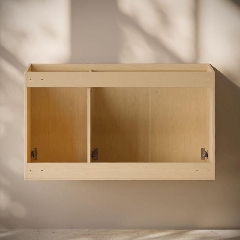 Cascade 36" Wall-Mounted Bathroom Vanity Cabinet without Top in Natural Oak image number 3