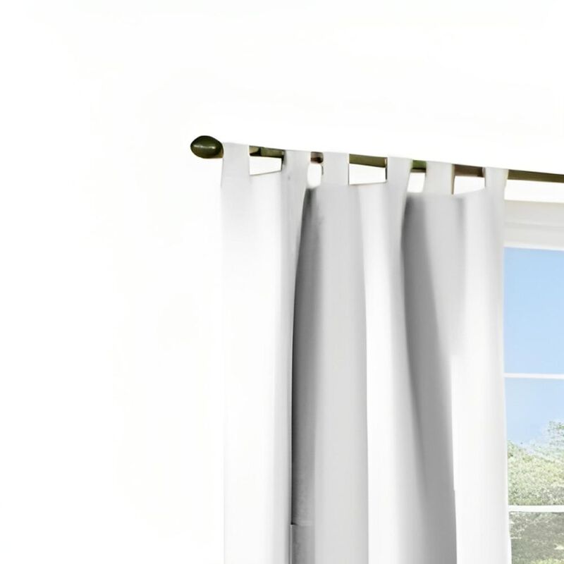 Commonwealth Thermalogic Weather Insulated Cotton Fabric Tab Panels Pair - 40x63" - White