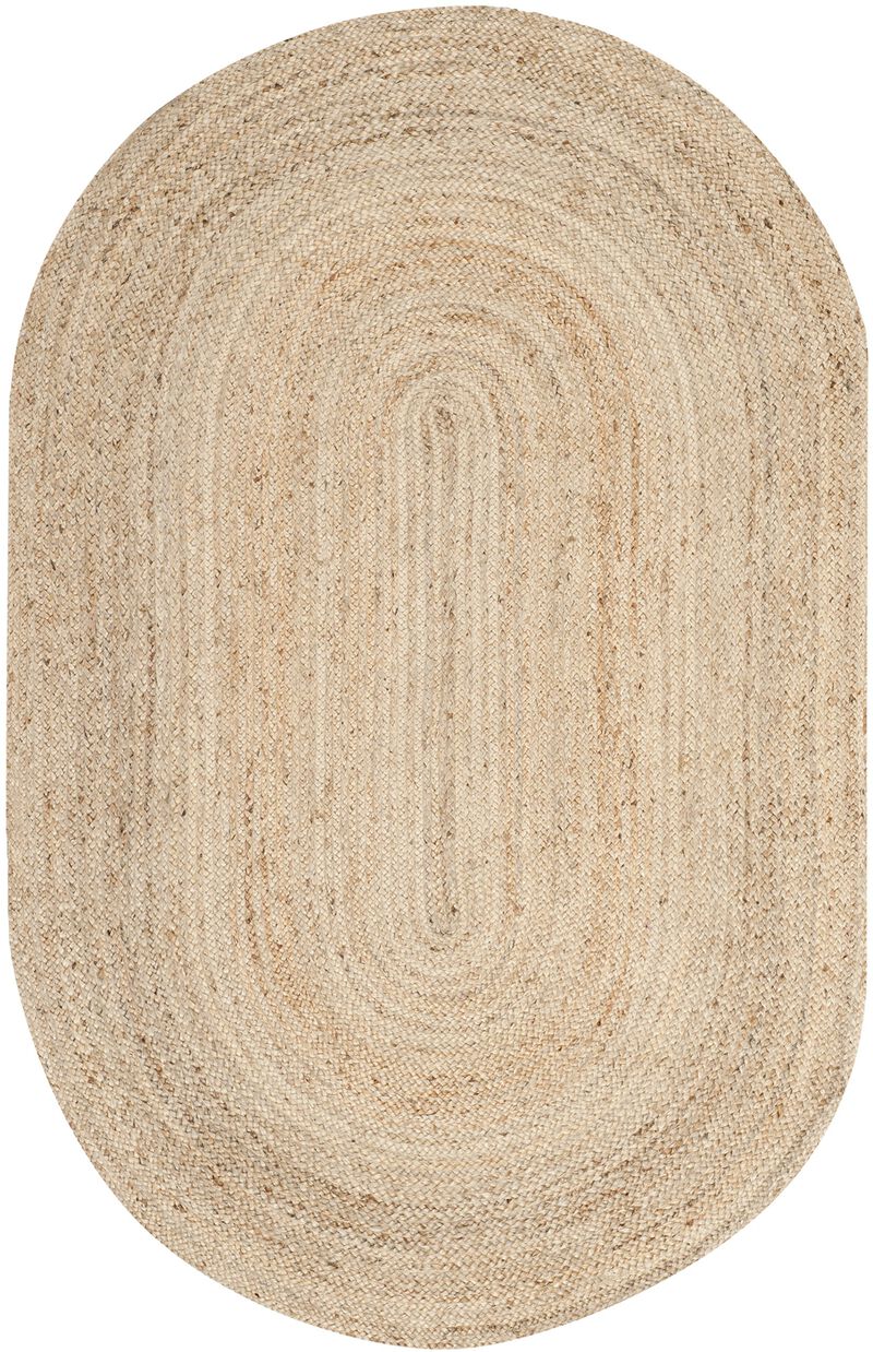 SAFAVIEH Cape Cod Collection Area Rug - 5 x 8 Oval, Natural, Handmade Flat Weave Jute, Ideal for High Traffic Areas in Living