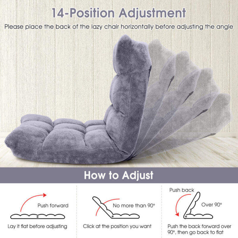Adjustable Floor Chair with 14 Positions and Cushioned Seat image number 4