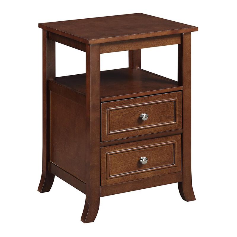 Convience Concept, Inc. Melbourne 2 Drawer End Table with Shelf