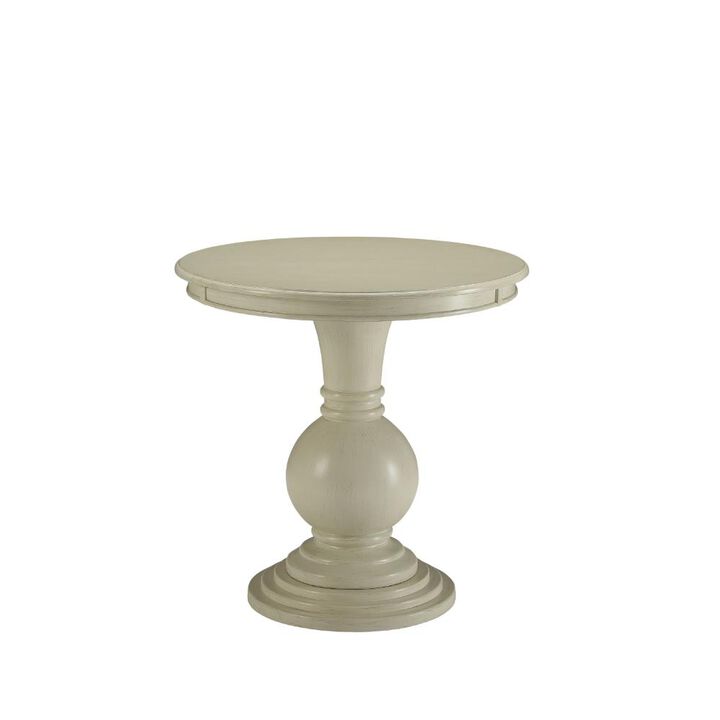 Hivvago 26 Inch  White Solid And Manufactured Wood Round End Table