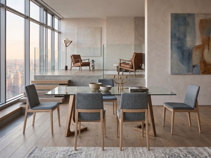 Modern Pecan Wash Dining Table image number 1