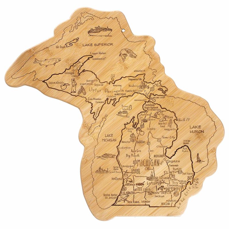 Destination Michigan Cutting Board, 16-3/4" x 16-1/2"
