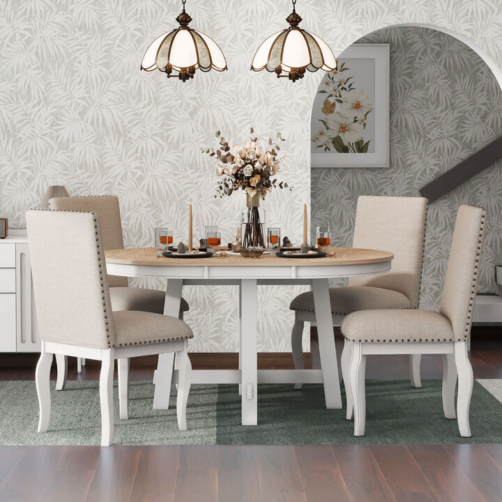 Merax 5-Piece Farmhouse Dining Table Chairs Set
