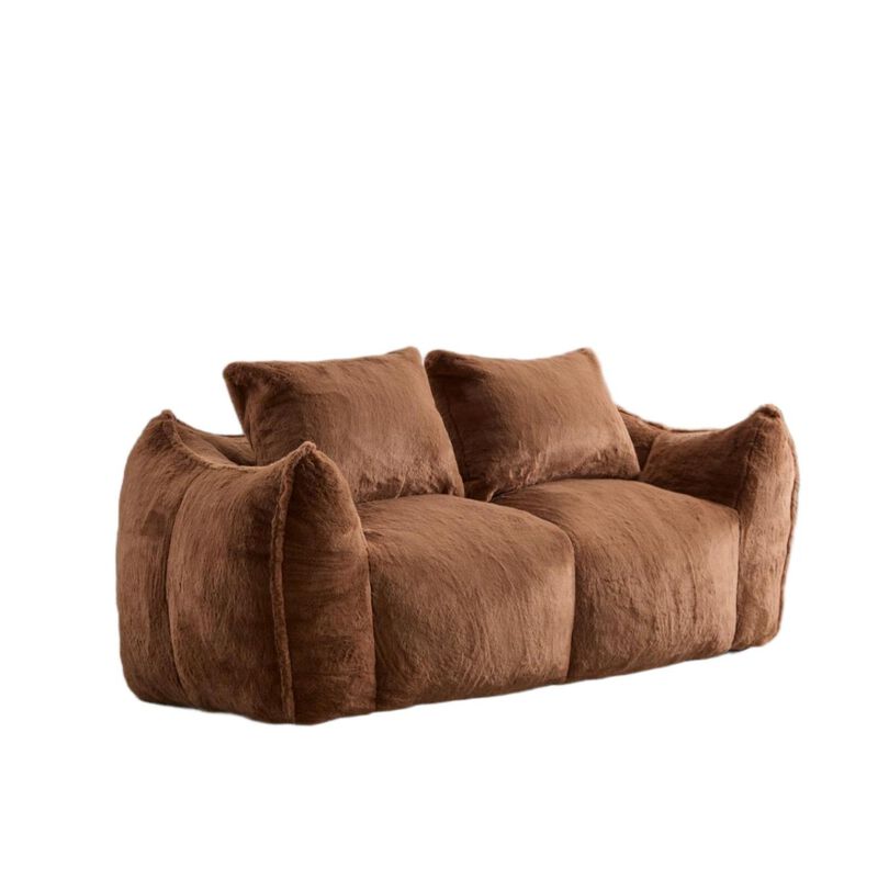 Whisen Giant Bean Bag Couch Ultra Soft Fluffy Loveseat Oversized Chase Lounge Chair with Pillows image number 4