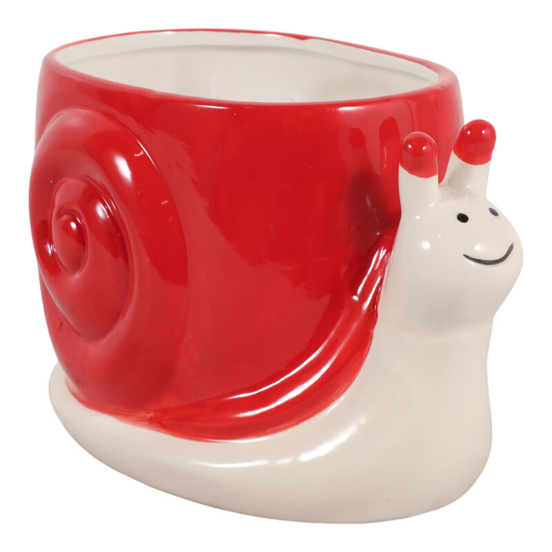 8" Red Snail Candle image number 1