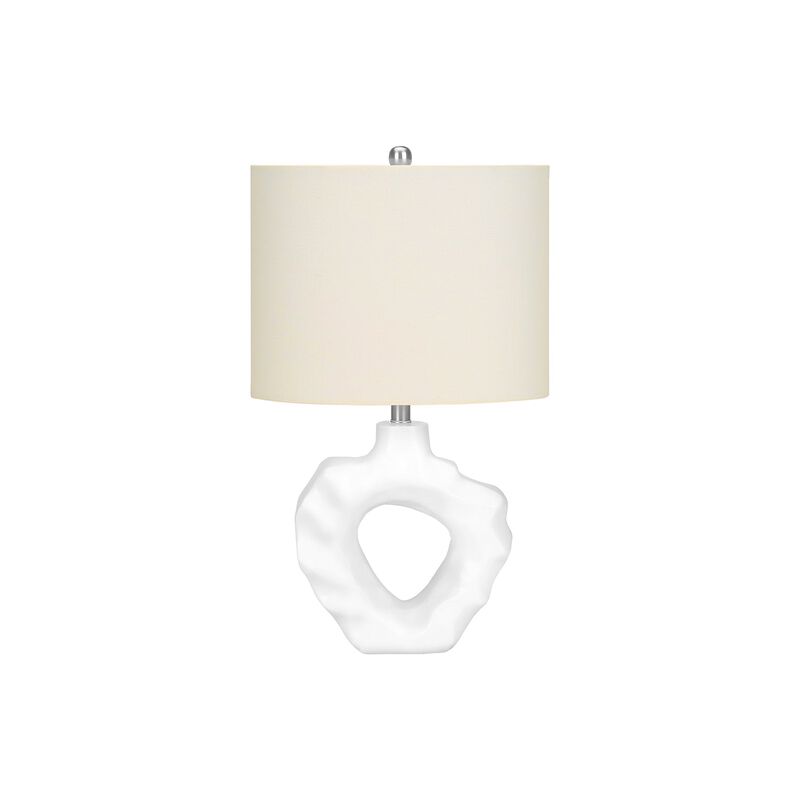 Monarch Specialties I 9727 - Lighting, 25"H, Table Lamp, Cream Resin, Ivory / Cream Shade, Modern