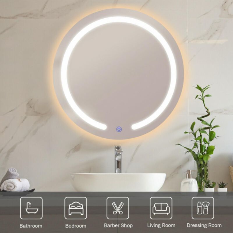 Hivvago 360Â° Rotatable Vanity Makeup Mirror with 3 Color Lighting Modes and Touch Control-Black