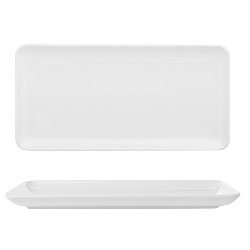Santa Monica 12.25" x 6.25" x h:1" Rectangular White Porcelain Platter (Set of 2) image number 2