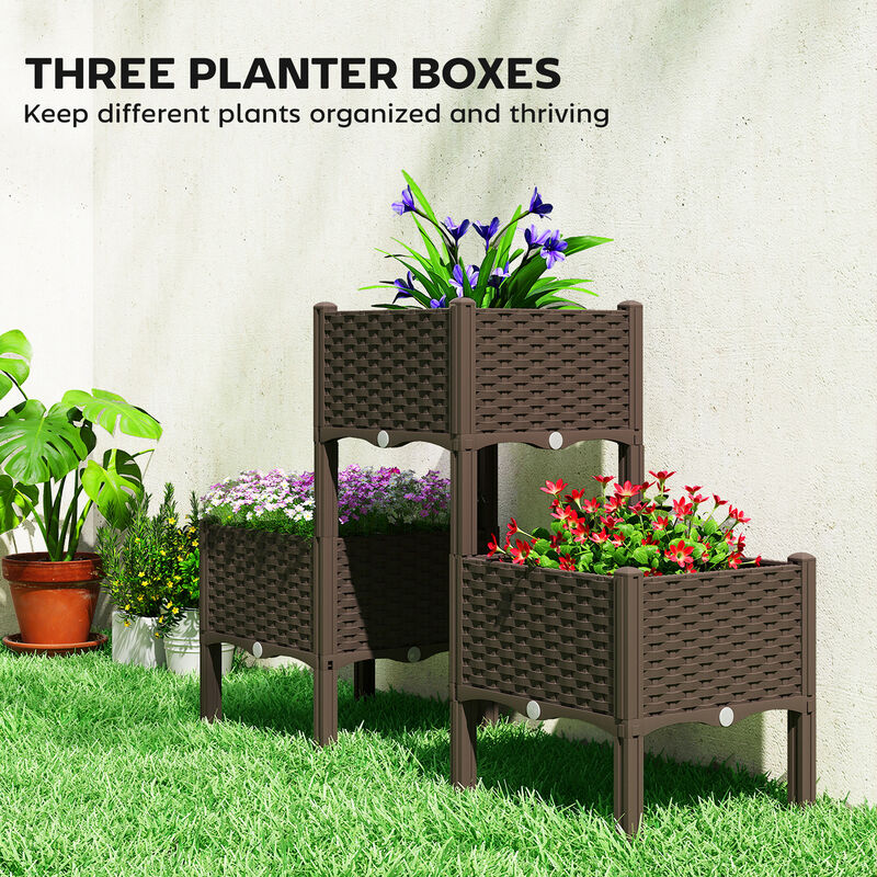 Hivvago Plastic Garden Bed with Elevated Legs and Drainage Plugs image number 4
