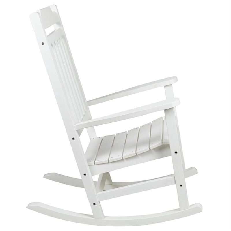 Flash Furniture Winston All-Weather Poly Resin Rocking Chair in White