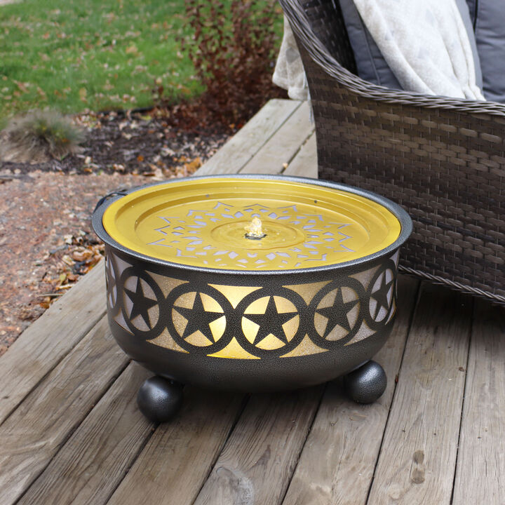 Sunnydaze All Star Galvanized Iron Outdoor Bowl Fountain with LED Lights