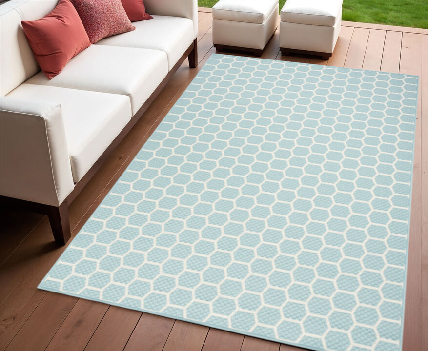 HomeRoots Geometric Indoor Outdoor Area Rug