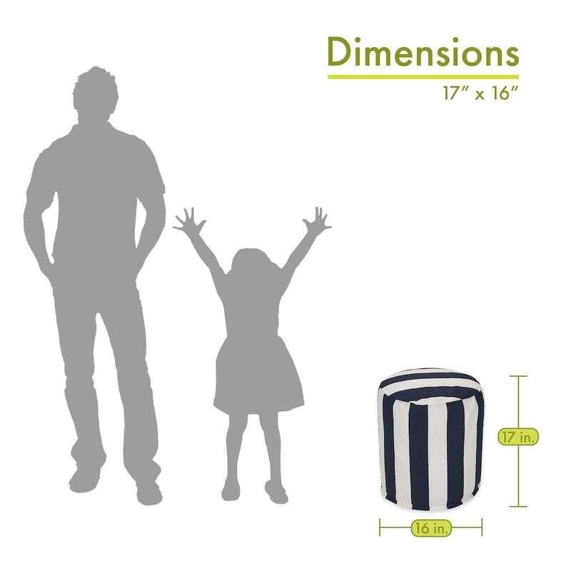 Majestic Home Goods Pouf Vertical Stripe Navy