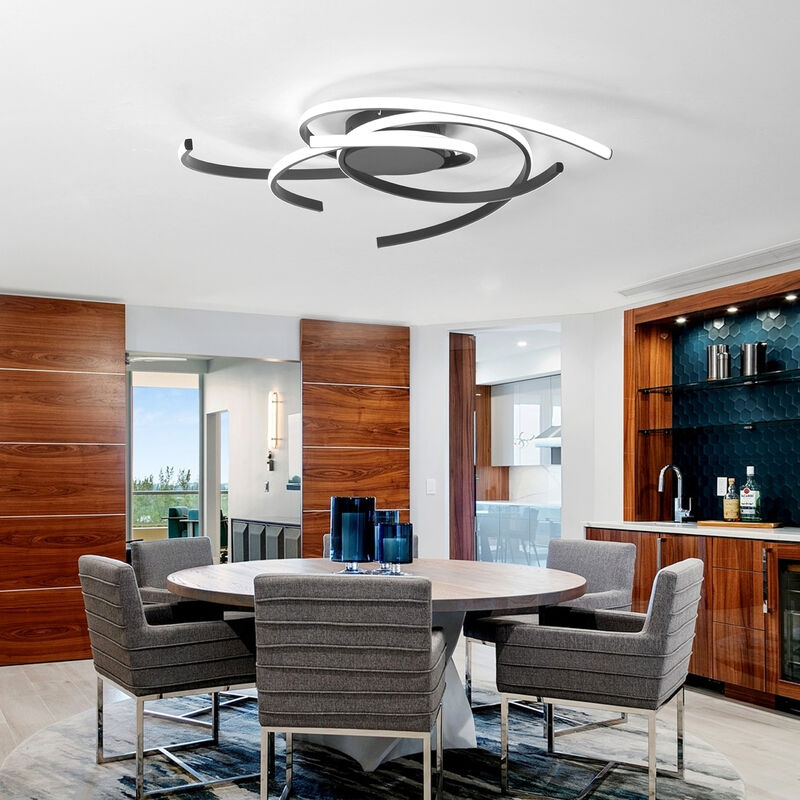 Modern LED Semi Flush Mount with Remote Control image number 2