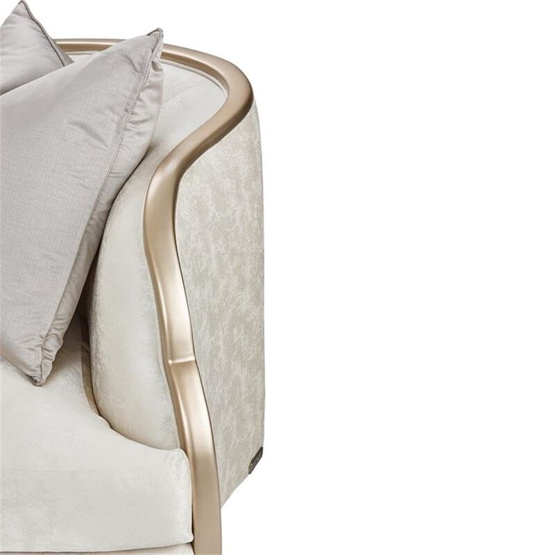 Michael Amini Malibu Crest Chair and Half - Cloud White/Chardonnay