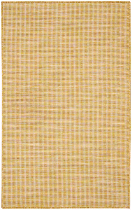 HomeRoots 3' X 5' Yellow And Ivory Indoor Outdoor Area Rug
