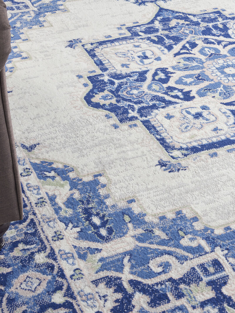 Whimsicle WHS03 Ivory/Blue 8' x Round Rug image number 7