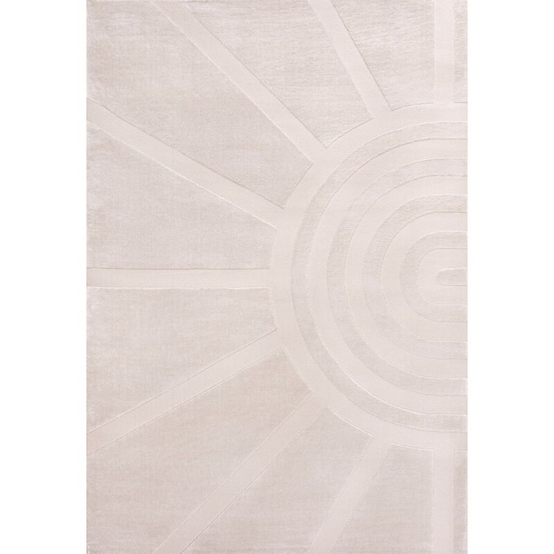 Aelius MidCentury Scandinavian Abstract Sun Two-Tone High-Low Area Rug