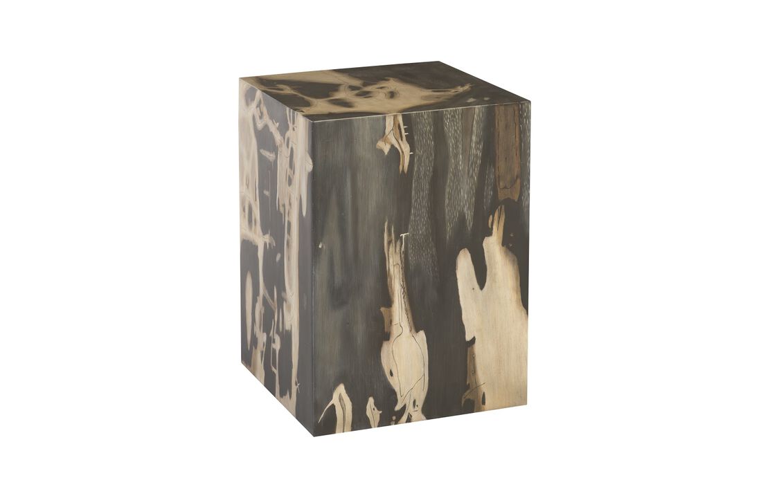 Cast Petrified Square Wood Stool