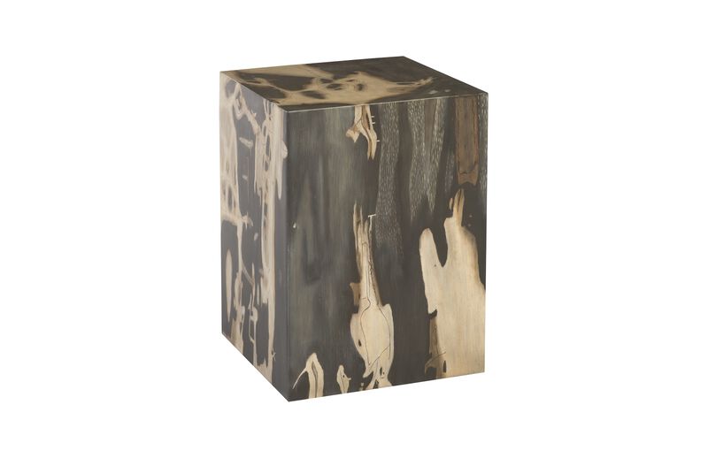 Cast Petrified Square Wood Stool