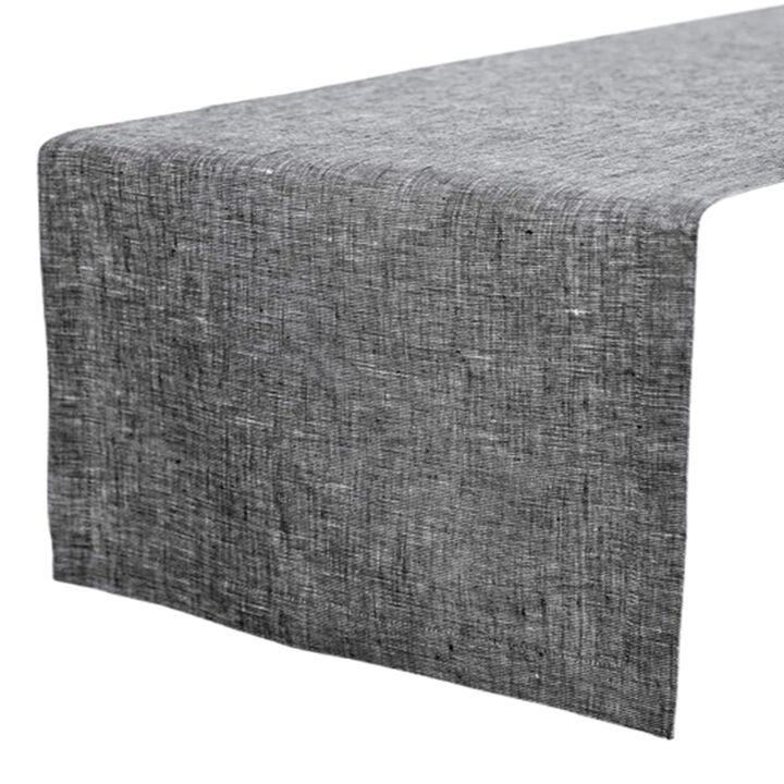 Solino Home Linen Black Festive Shimmer Table Runner - Festive Plain