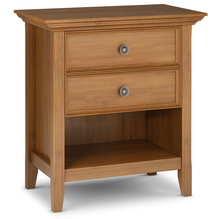 Amherst SOLID WOOD 24 inch Wide Traditional Bedside Nightstand Table in Light Golden Brown