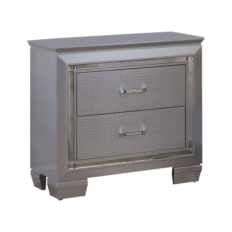 Queen Bedroom Set, Gray Wood, 2 Piece Set with Nightstand image number 2