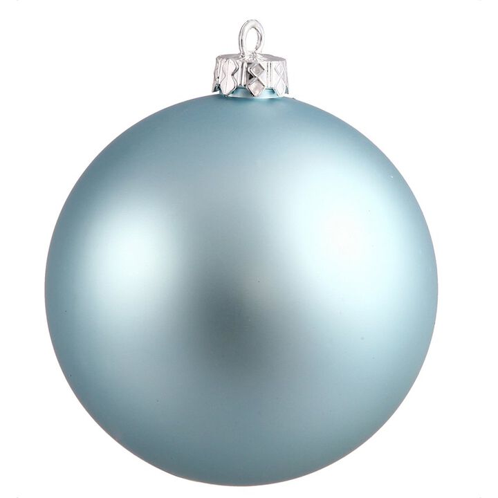 Vickerman 2.4" Christmas Ornament Ball, Baby Blue Matte Finish, Shatterproof Plastic, UV Resistant, Holiday Christmas Tree Decoration, 24 Pack