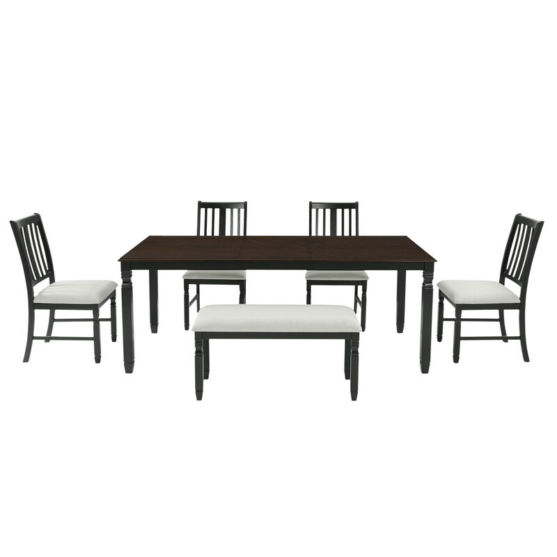Maftus Farmhouse 6‑Piece Extendable Wooden Dining Set image number 6