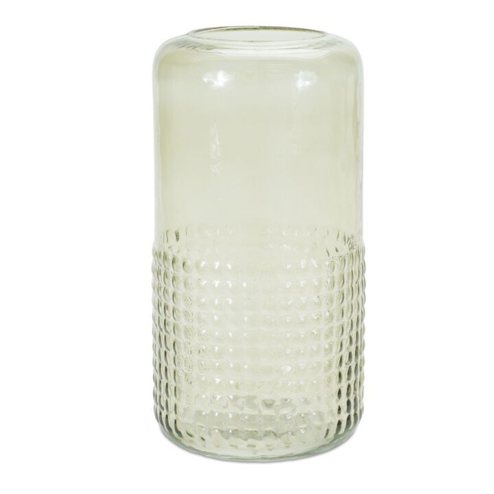 Textured Glass Candle Holder Vase for Tabletop Centerpieces or Shelf Decor