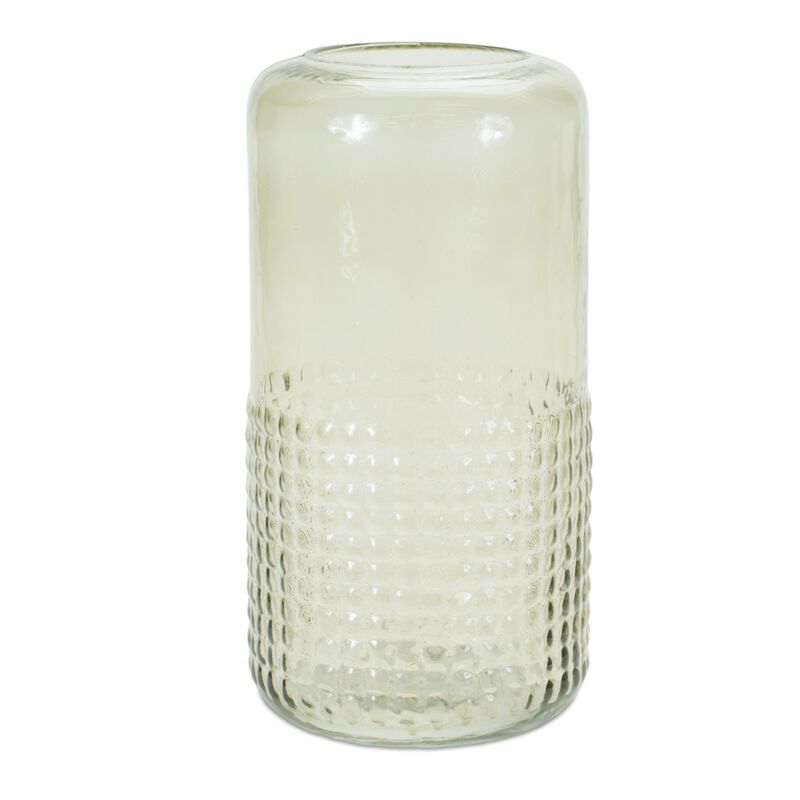Textured Glass Candle Holder Vase for Tabletop Centerpieces or Shelf Decor