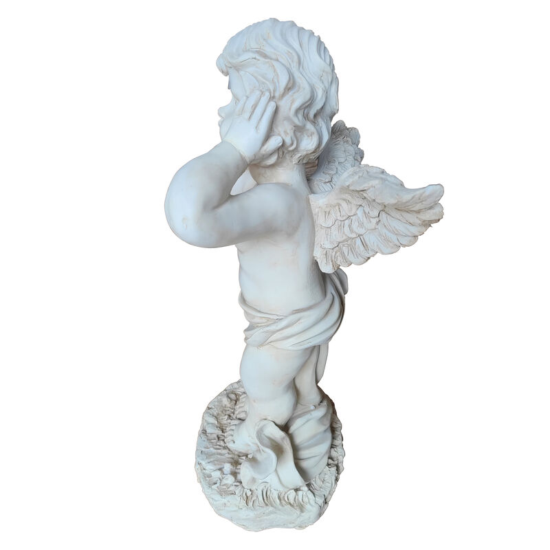 Winged Angel Covering Her Ears Resin Ornament image number 3