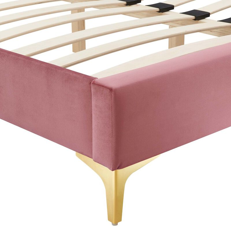 Sutton Performance Velvet Queen Bed Frame image number 4