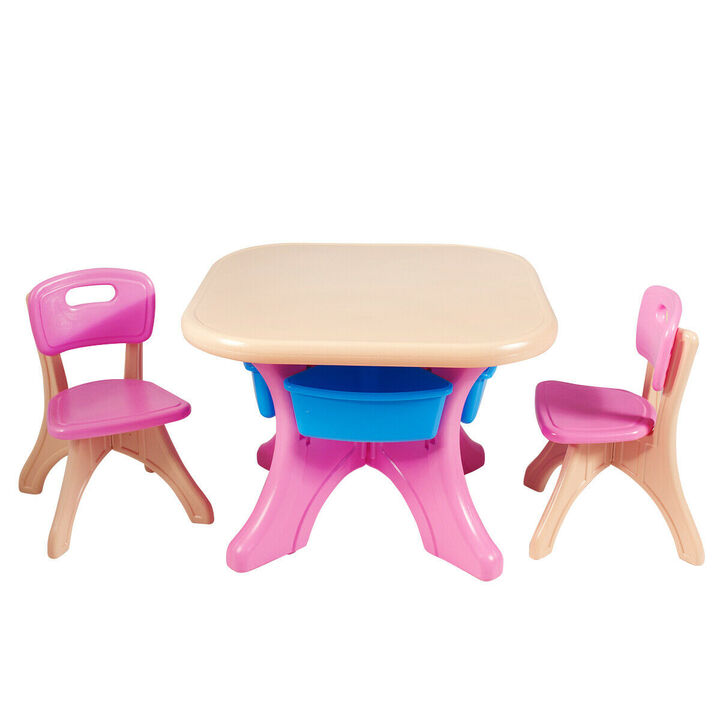 Children Kids Activity Table & Chair Set Play Furniture with Storage