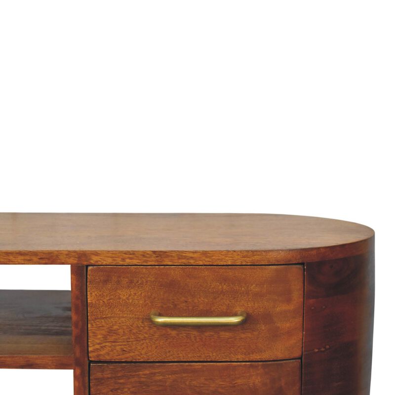 Artisan Furniture Solid Wood Valenza Curved Media Unit, Brown image number 3