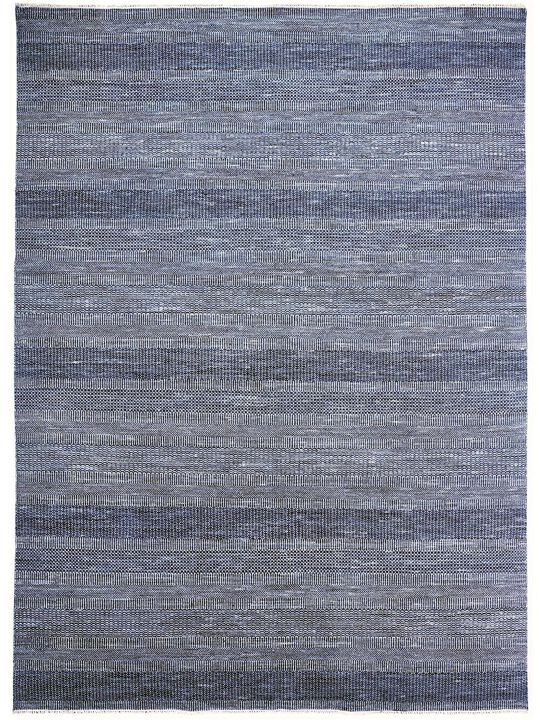 HomeRoots Wool Striped Shag Hand Knotted Area Rug
