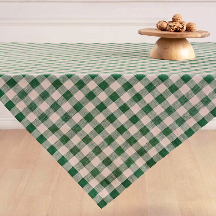 Solino Home 100% Pure Linen Table Throw - Morgan Check